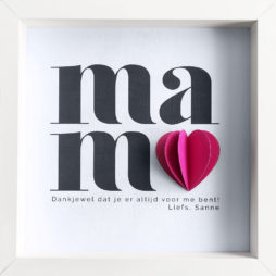 Cadeau voor mama met tekst met 3D hart moederdag tip - persoonlijk cadeau