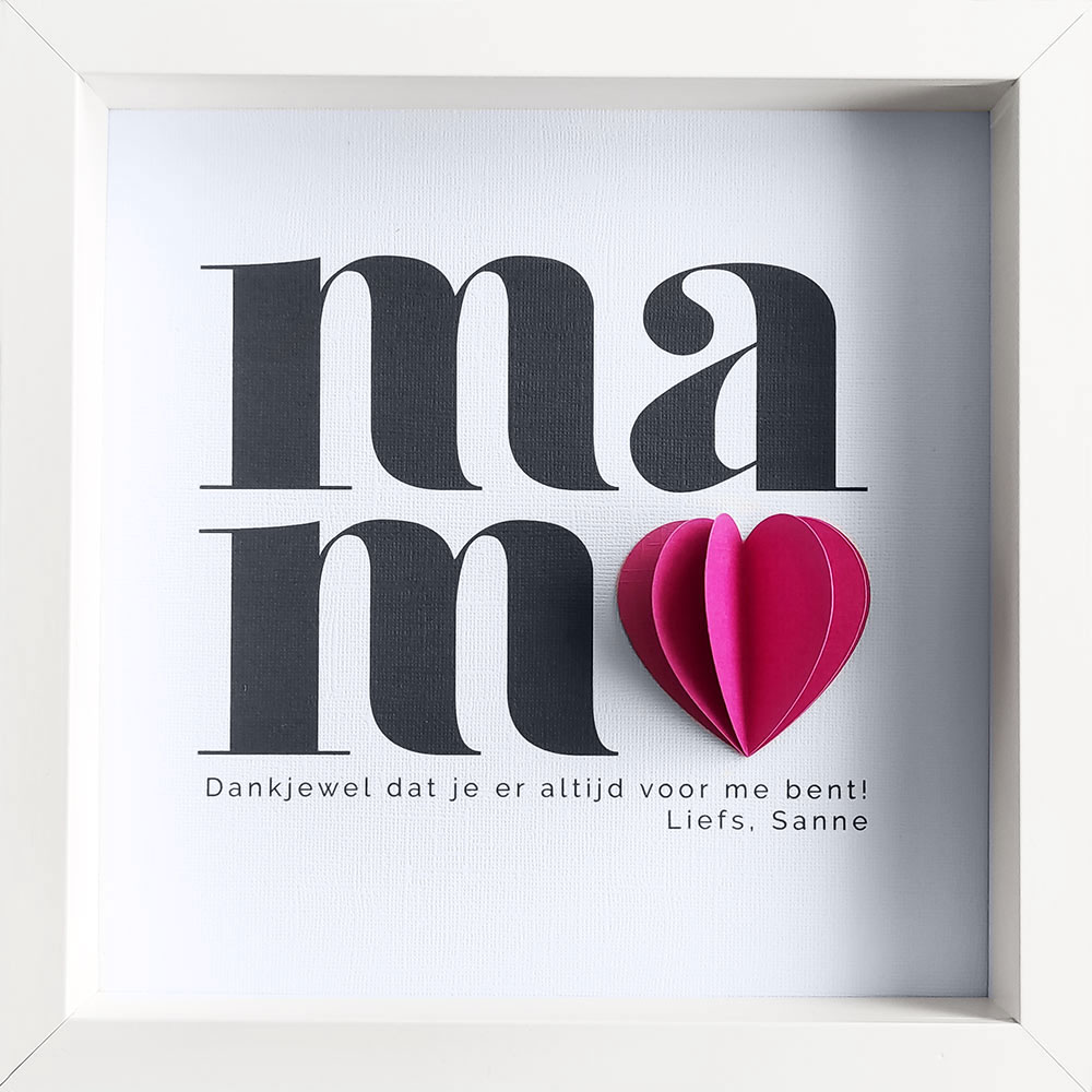 radioactiviteit Ik heb het erkend Verpletteren 3D hart cadeau voor mama. Moederdag tip. Met persoonlijke boodschap.