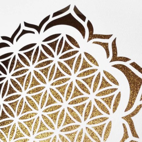 Deco 3D lijst Flower of Life goud wit decoratie T-code woondeco & cadeaus