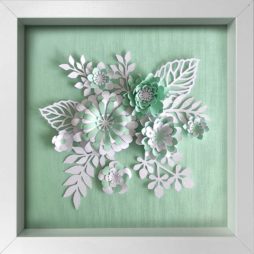 3D-Wanddekoration Blumen - aus geschichtetem Papier und handgefertigt -T-code Wohndeko & Geschenke