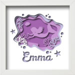 Personalisiertes Geschenk mit Nahmen Geburtstags Mädchen Baby Mutterschaftsgeschenk Meerjungfrau Emma