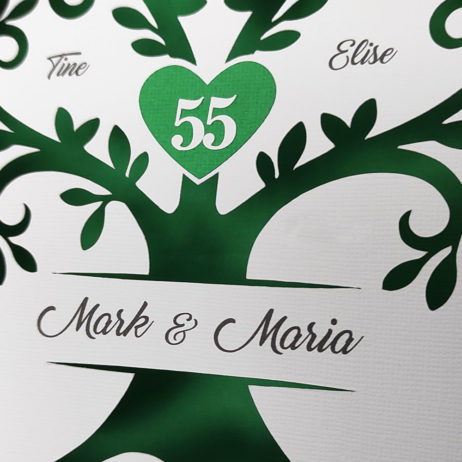 Juwelen Hochzeit Geschenk 55 Jahre verheiratet 3D Stammbaum