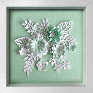 Deco 3D lijst Bloemen handgemaakt collage papier Wanddecoratie T code woondeco cadeaus