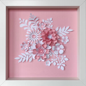3D Wanddekoration Blumen aus geschichtetem Papier und handgefertigt