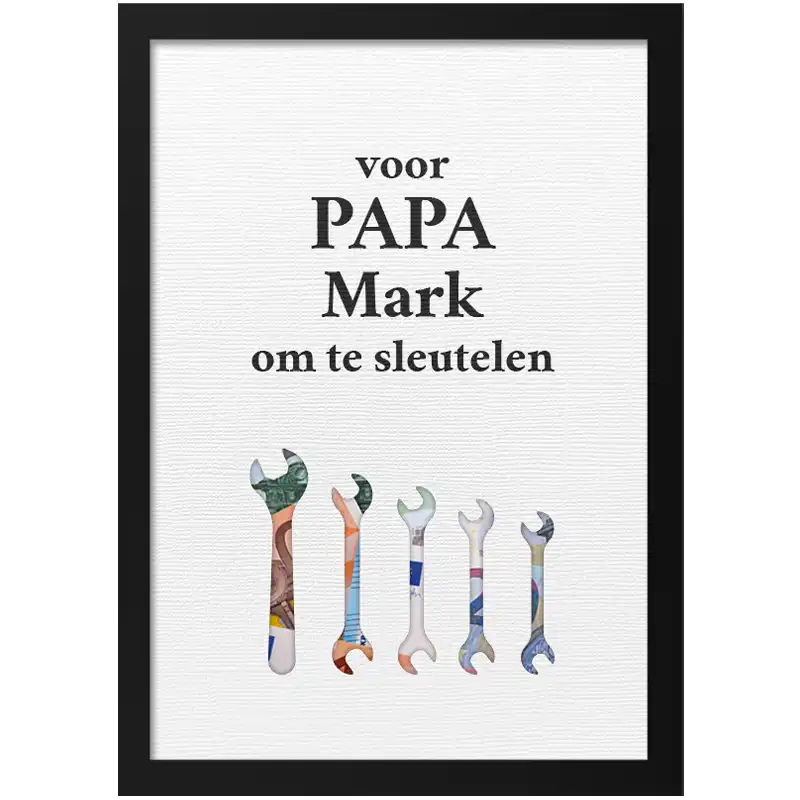 Geld cadeau Vaderdag verjaardag papa om te sleutelen