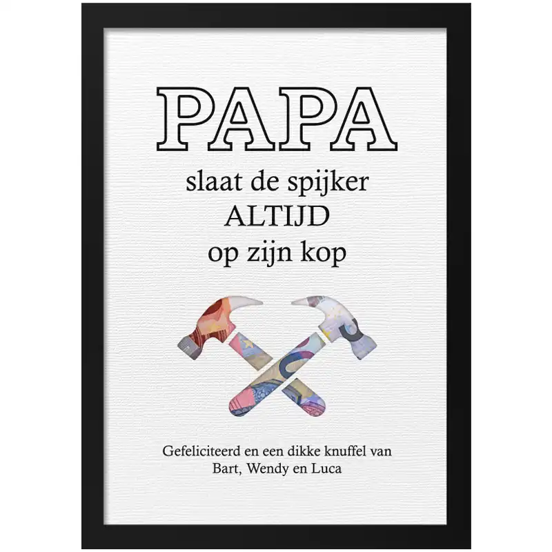 Geld cadeau papa verjaardag vaderdag